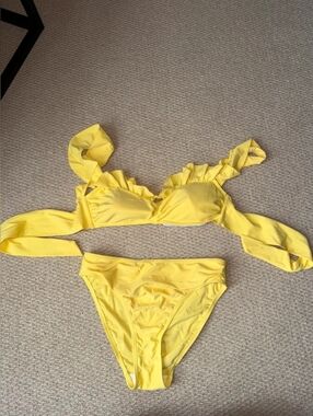 Yellow Ruffled Bikini Set